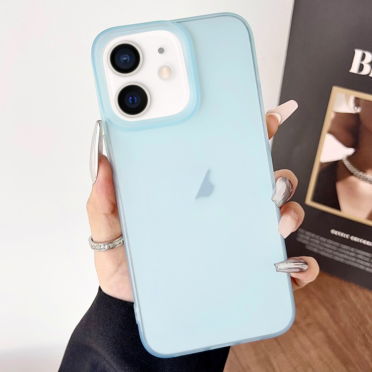 

For iPhone 11 Frosted Translucent TPU Full Coverage Phone Case(Light Blue)