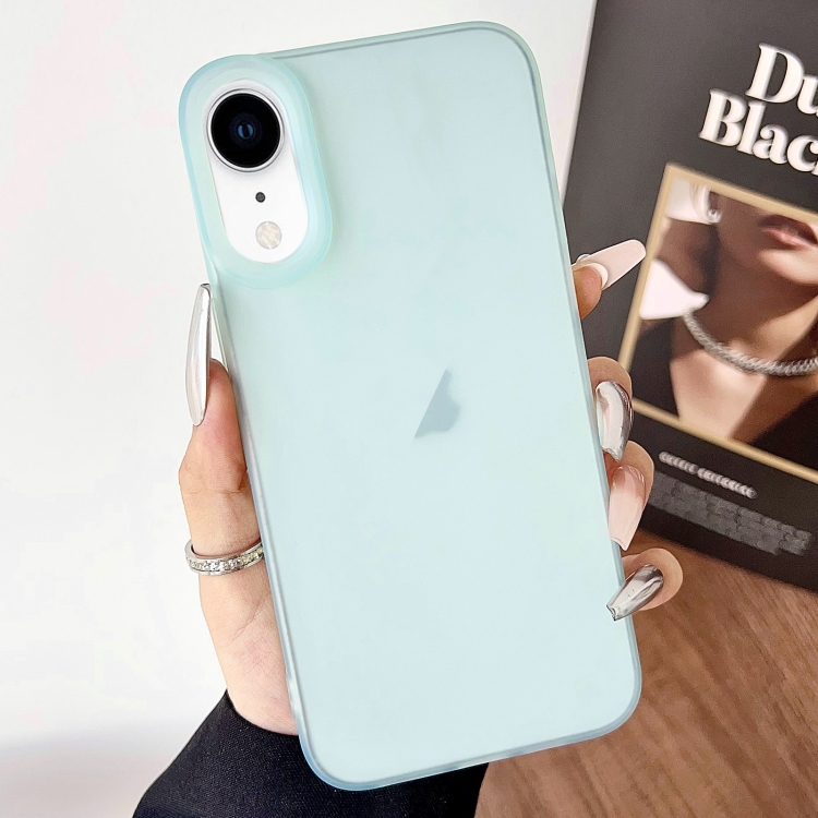 

For iPhone XR Frosted Translucent TPU Full Coverage Phone Case(Light Green)