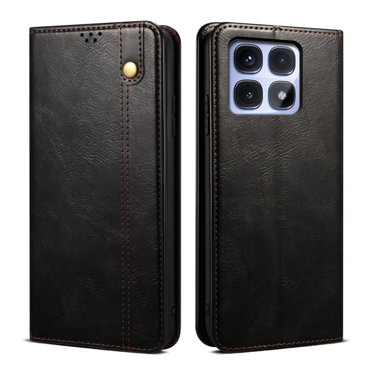 

For Redmi K70 Ultra 5G Oil Wax Crazy Horse Texture Leather Phone Case(Black)
