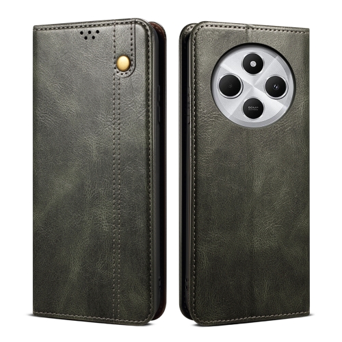 

For Redmi 14C 4G Oil Wax Crazy Horse Texture Leather Phone Case(Green)