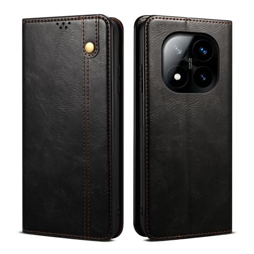 

For Redmi Note 14 Pro+ 5G Oil Wax Crazy Horse Texture Leather Phone Case(Black)