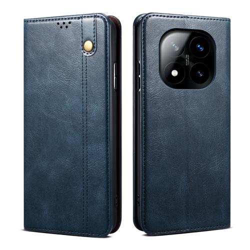 

For Redmi Note 14 Pro+ 5G Oil Wax Crazy Horse Texture Leather Phone Case(Blue)