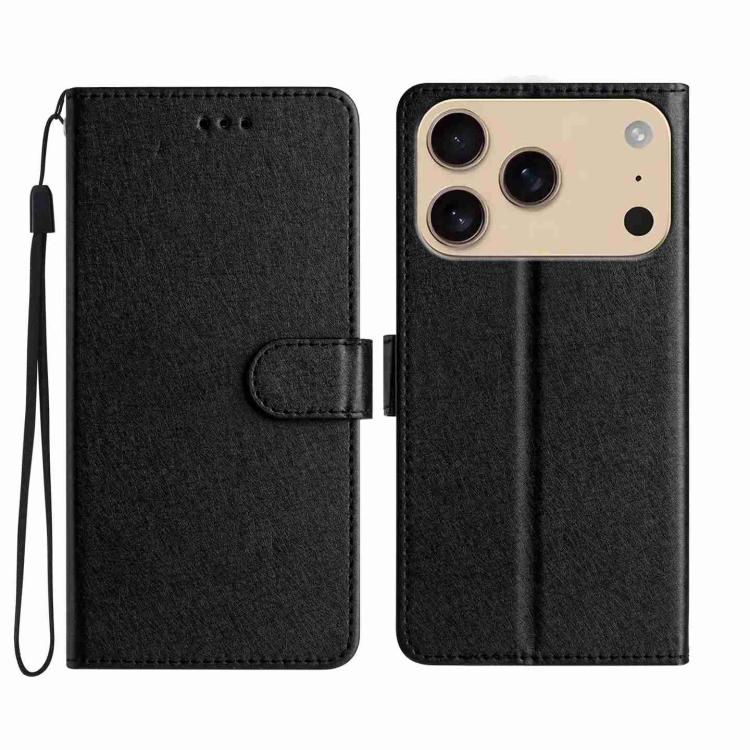 

For iPhone 17 Pro Max Silk Texture Horizontal Flip Leather Phone Case(Black)