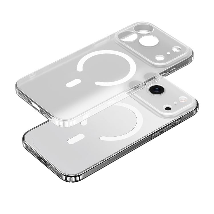 For iPhone 18 Pro Max SULADA Crystal Sand Series Electroplating Frosted MagSafe Magnetic Phone Case(Transparent)