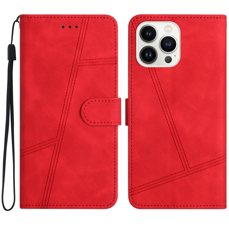 

For iPhone 16 Pro Skin-feel Stitching Leather Phone Case(Red)