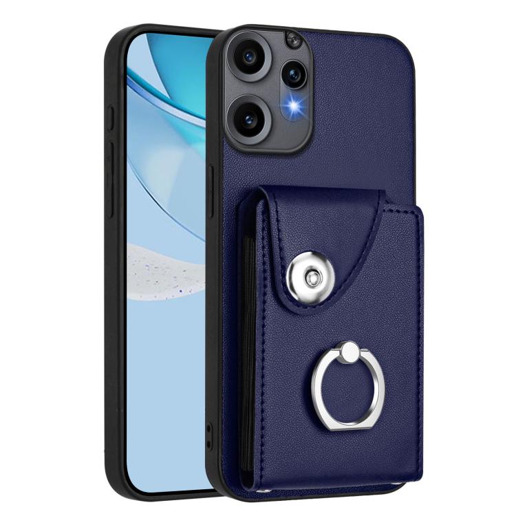 

For Nothing CMF Phone 2 Pro Organ Card Bag Ring Holder Phone Case(Blue)