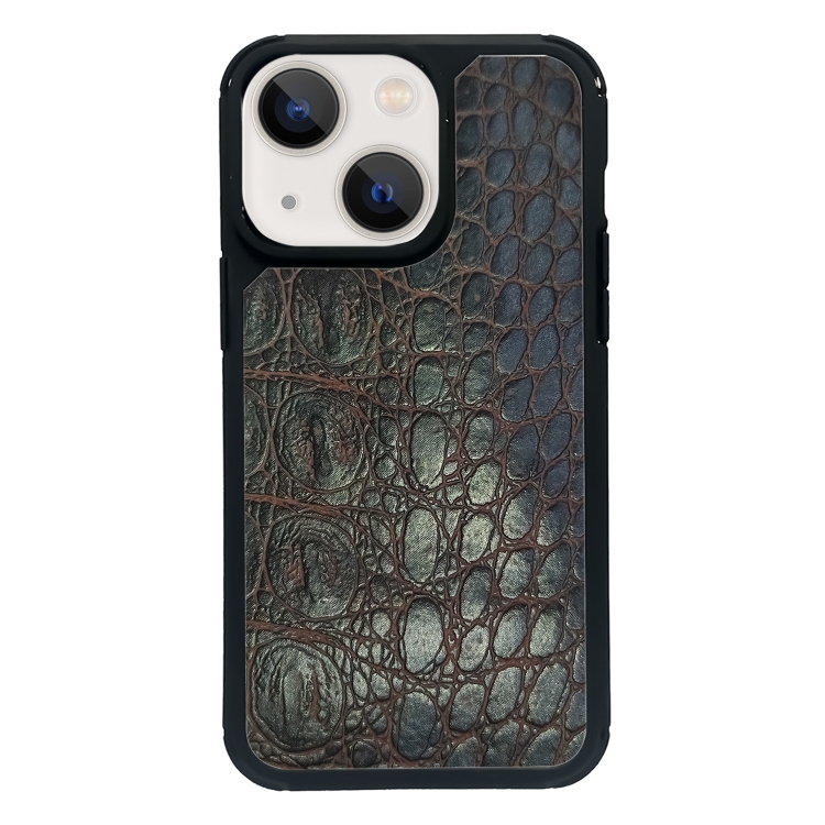 

For iPhone 15 Plus Exclusive Design Style PC Full Coverage Pattern Phone Case(Green Crocodile Texture)