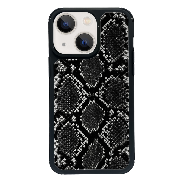 

For iPhone 14 Plus Exclusive Design Style PC Full Coverage Pattern Phone Case(Black Python Texture)