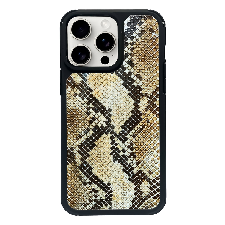 

For iPhone 13 Pro Max Exclusive Design Style PC Full Coverage Pattern Phone Case(Gold Python Texture)