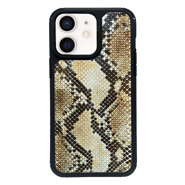 

For iPhone 12 Exclusive Design Style PC Full Coverage Pattern Phone Case(Gold Python Texture)