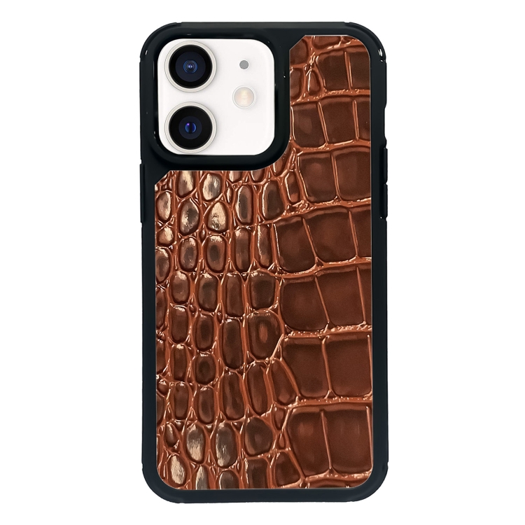 

For iPhone 11 Exclusive Design Style PC Full Coverage Pattern Phone Case(Brown Crocodile Texture)