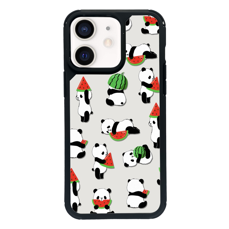 

For iPhone 12 mini Exclusive Design Style PC Full Coverage Pattern Phone Case(Watermelon Panda)