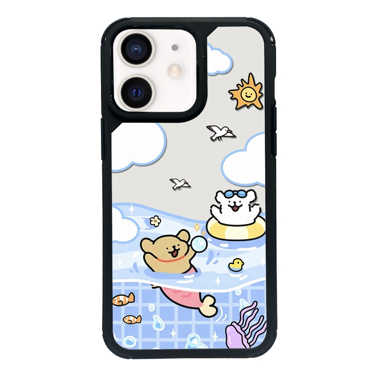 

For iPhone 12 mini Exclusive Design Style PC Full Coverage Pattern Phone Case(Summer Puppy A)