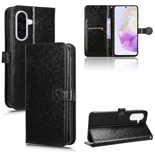 For Samsung Galaxy A36 5G Honeycomb Dot Texture Leather Phone Case(Black)