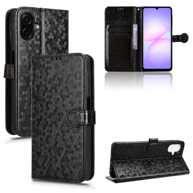 

For Samsung Galaxy A07 4G Honeycomb Dot Texture Leather Phone Case(Black)