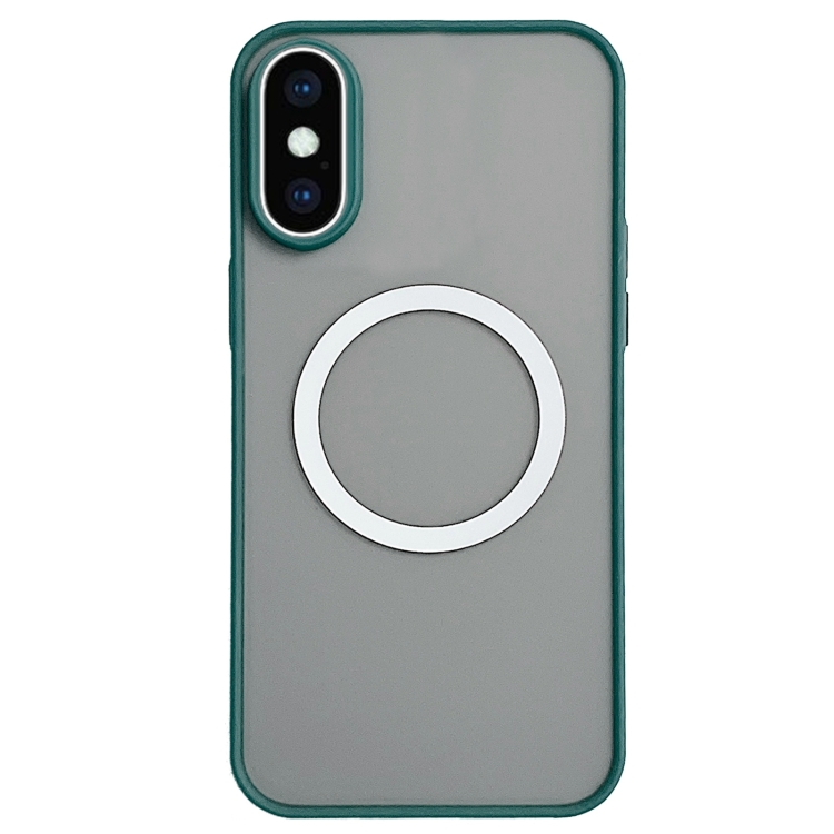 

For iPhone XS Max Hawkeye Skin Feel MagSafe Phone Case(Dark Green)