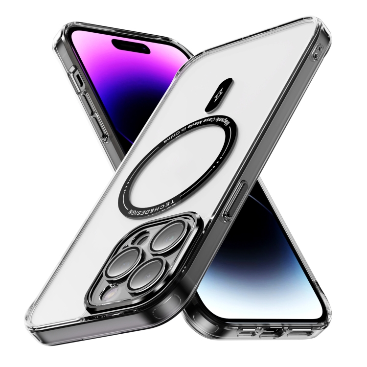 

For iPhone 14 Pro Airbag Magsafe PC Hybrid TPU Phone Case(Clear Black)