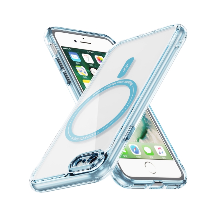 

For iPhone 7 / 8 / SE 2022 Airbag Magsafe PC Hybrid TPU Phone Case(Clear Blue)