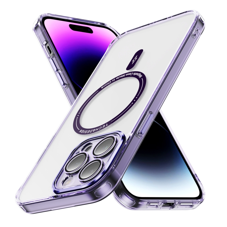 

For iPhone 12 Pro Airbag Magsafe PC Hybrid TPU Phone Case(Clear Purple)