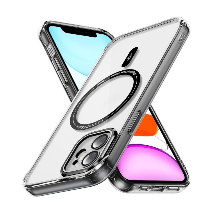 

For iPhone 12 Airbag Magsafe PC Hybrid TPU Phone Case(Clear Black)