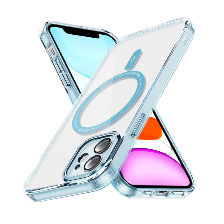 

For iPhone 11 Airbag Magsafe PC Hybrid TPU Phone Case(Clear Blue)