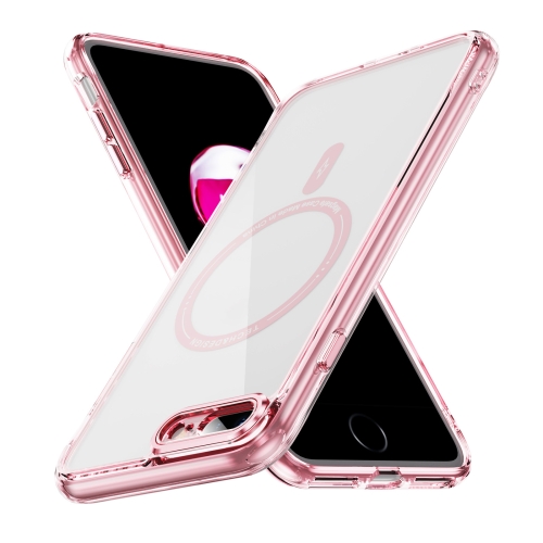 

For iPhone 7 Plus / 8 Plus Airbag Magsafe PC Hybrid TPU Phone Case(Clear Pink)