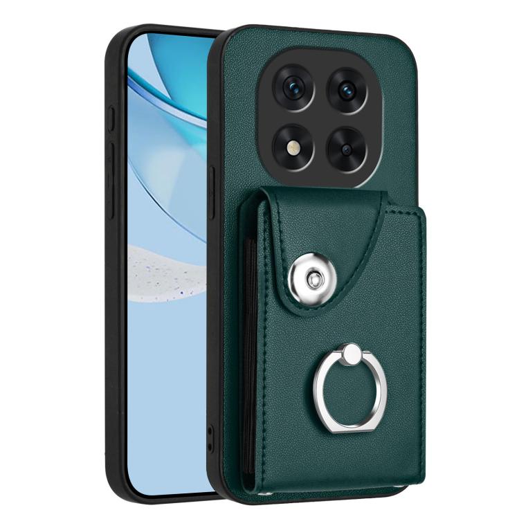 

For Redmi Note 14 Pro 5G Global Organ Card Bag Ring Holder Phone Case(Green)