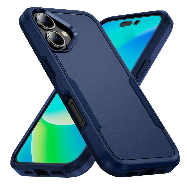 

For iPhone 16 Plus Pioneer Armor Heavy Duty PC + TPU Phone Case(Blue)