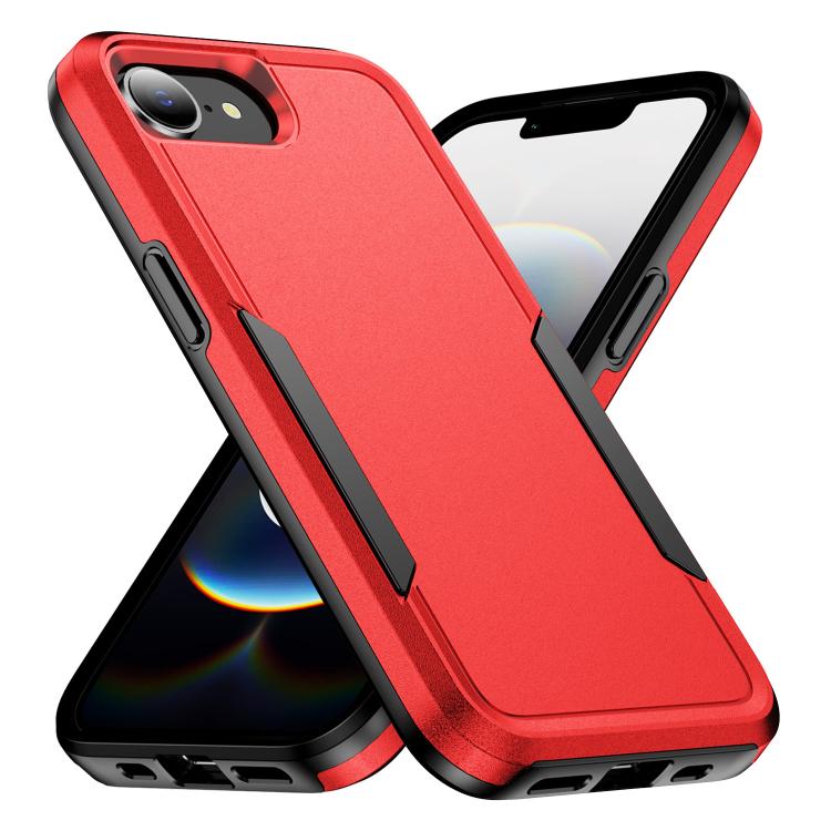 For iPhone 17e / 16e Pioneer Armor Heavy Duty PC + TPU Phone Case(Red+Black)