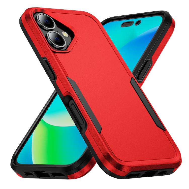 

For iPhone 17 Pioneer Armor Heavy Duty PC + TPU Phone Case(Red+Black)