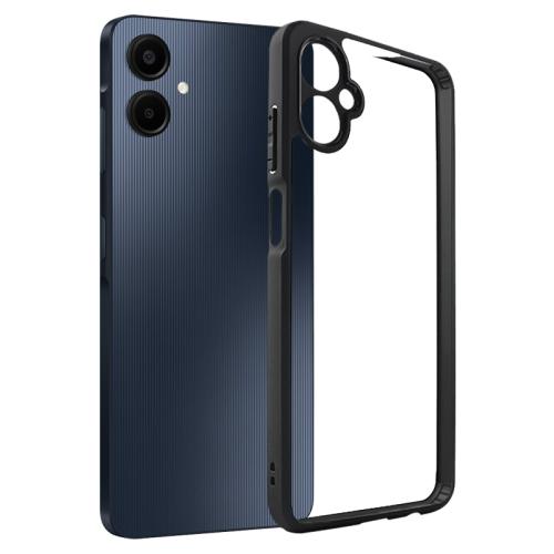 

For Samsung Galaxy A06 5G Frosted TPU + Transparent PC Phone Case(Black)