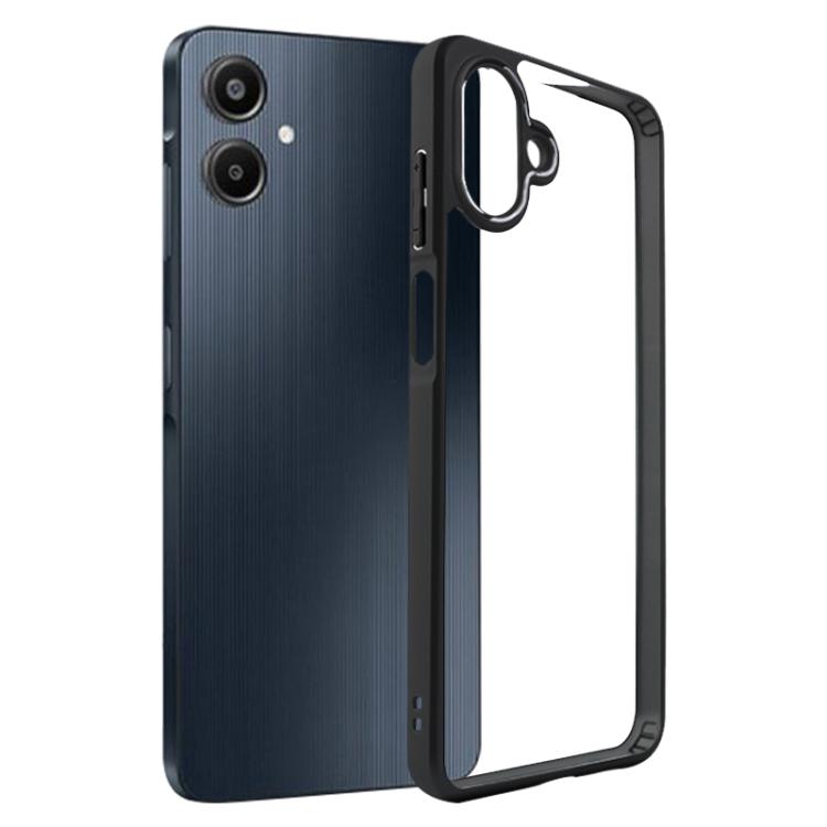 

For Samsung Galaxy A07 4G Frosted TPU + Transparent PC Phone Case(Black)