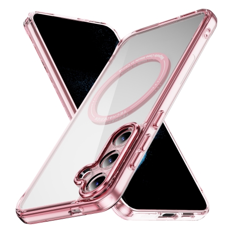 

For Samsung Galaxy S24+ 5G Airbag Magsafe PC Hybrid TPU Phone Case(Clear Pink)