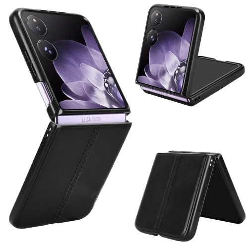 

For Xiaomi Mix Flip Cow Pattern Sewing Back Cover Phone Case(Black)