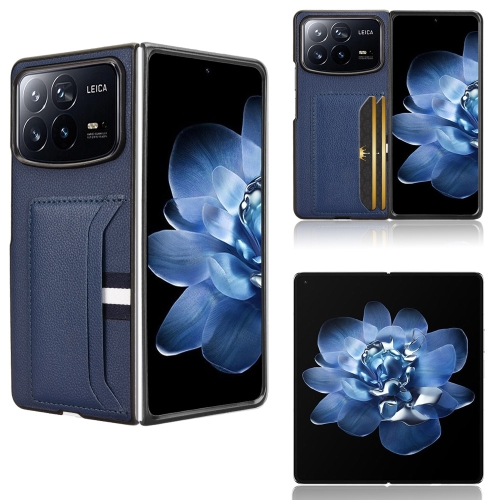 

For Xiaomi Mix Fold 4 Litchi Texture Card Slots Back Cover Phone Case(Blue)