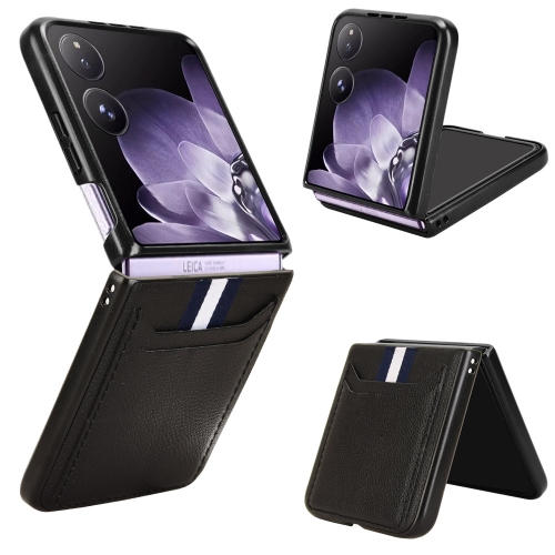 

For Xiaomi Mix Flip Litchi Texture Card Slots Back Cover Phone Case(Black)