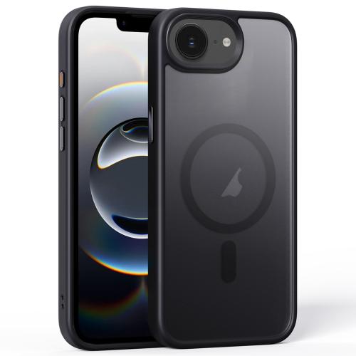 

For iPhone 16e Frosted MagSafe Magnetic Phone Case(Black)