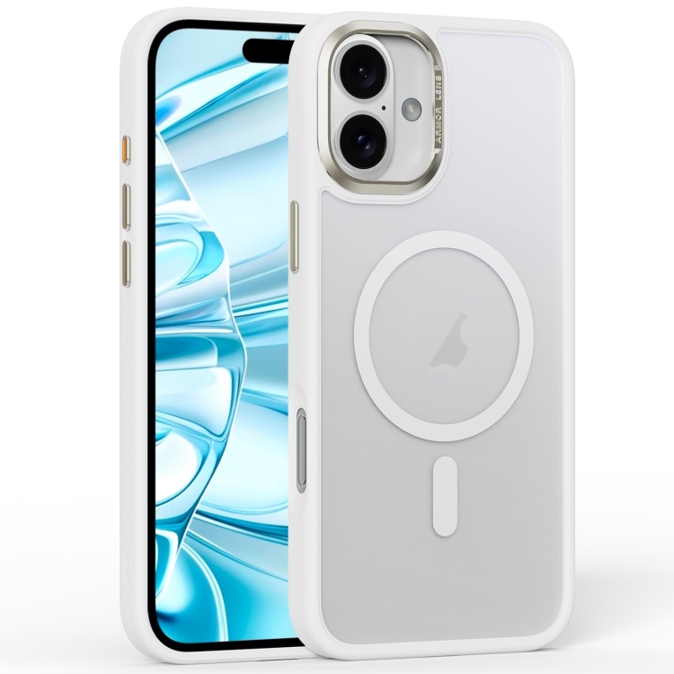 

For iPhone 16 Plus Frosted MagSafe Magnetic Phone Case(White)