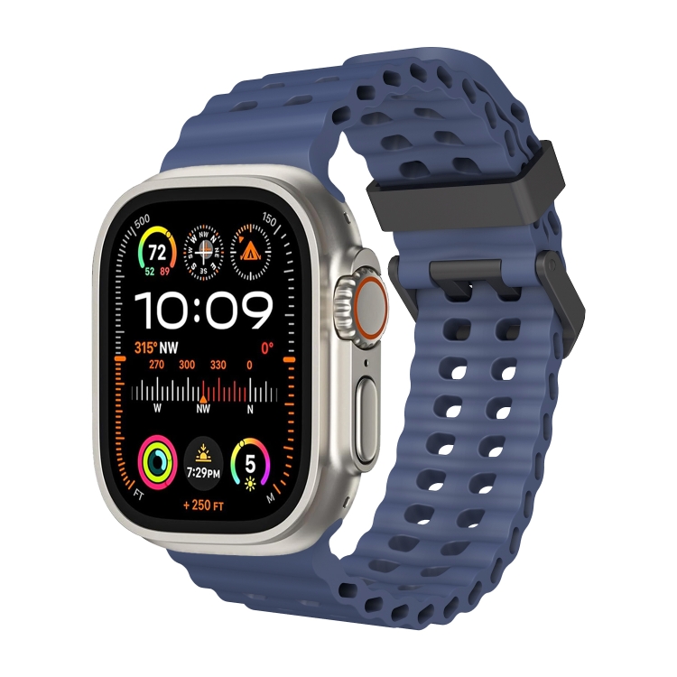 For Apple Watch Ultra 49mm Ocean Dual-Row Hole Silicone For Apple Watch Ultra 49mm Ocean Dual-Row Hole Silicone