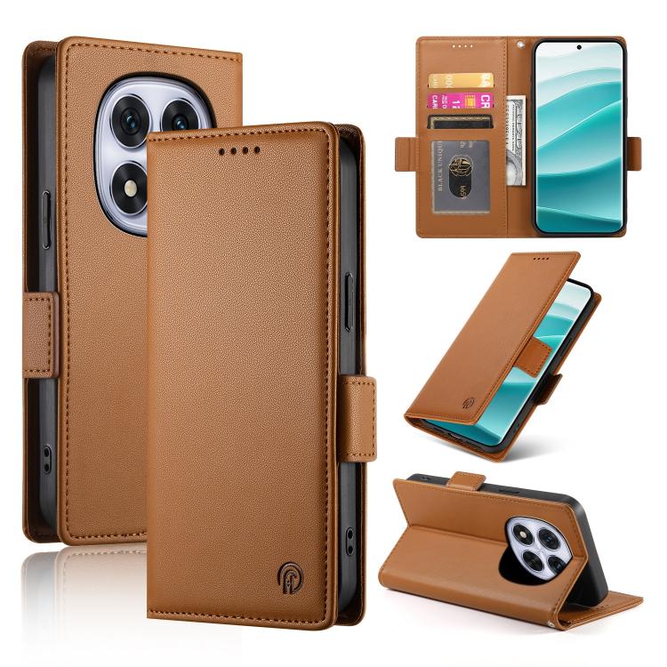 

For Redmi Note 15 4G / 5G 164mm / Poco M8 5G Side Buckle Magnetic Frosted Leather Phone Case(Brown)