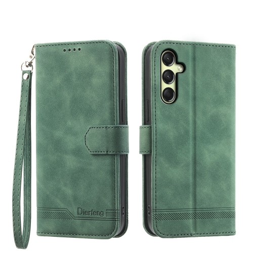 

For Samsung Galaxy A16 5G Dierfeng Dream Line TPU + PU Leather Phone Case(Green)