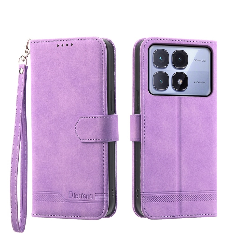 For Redmi K70 Ultra Dierfeng Dream Line TPU Hybrid PU Leather Phone Case(Purple)