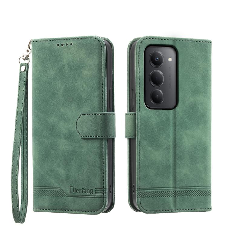

For Redmi 15 5G Global / 15 4G SEA 169.5mm Dierfeng Dream Line TPU Hybrid PU Leather Phone Case(Green)