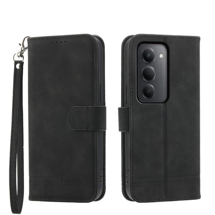 

For Redmi 15 5G Global / 15 4G SEA 169.5mm Dierfeng Dream Line TPU Hybrid PU Leather Phone Case(Black)