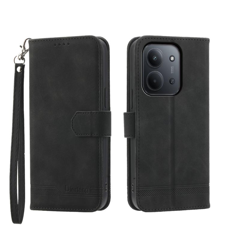 For Redmi 15C 5G / 4G Global 171mm / Poco C85 4G Dierfeng Dream Line TPU Hybrid PU Leather Phone Case(Black)