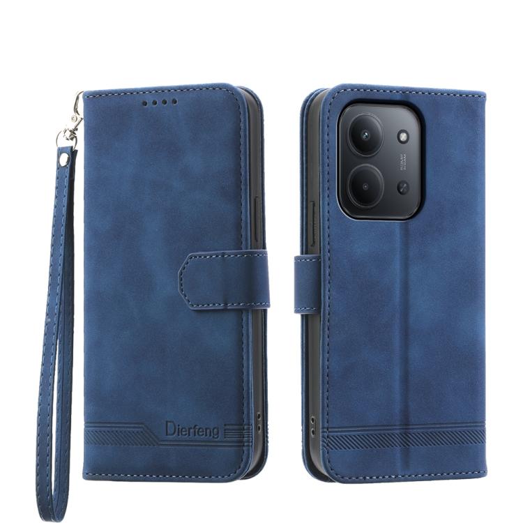 

For Redmi 15C 5G / 4G EU 173mm Dierfeng Dream Line TPU Hybrid PU Leather Phone Case(Blue)