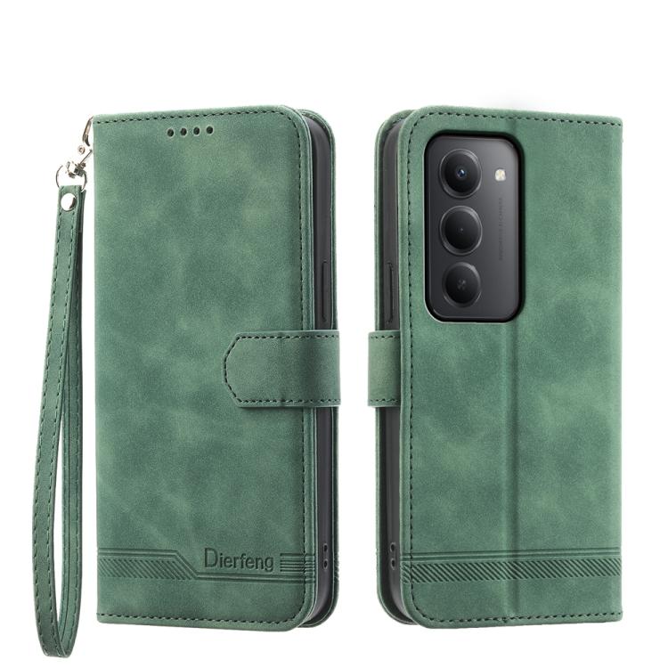 

For Redmi 15 5G / 4G EU 171mm Dierfeng Dream Line TPU Hybrid PU Leather Phone Case(Green)