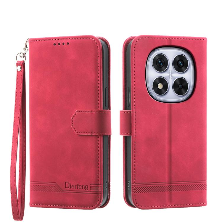 For Redmi Note 15 4G / 5G 164mm / Poco M8 5G Dierfeng Dream Line TPU Hybrid PU Leather Phone Case(Red)