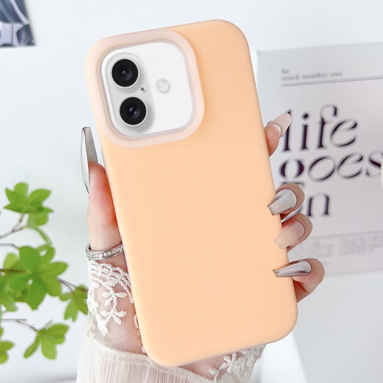 

For iPhone 16 PC Hybrid Liquid Silicone Jelly Phone Case(Orange)