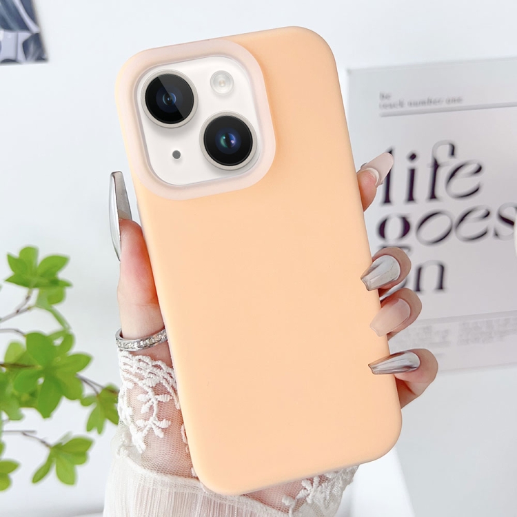

For iPhone 14 Plus PC Hybrid Liquid Silicone Jelly Phone Case(Orange)